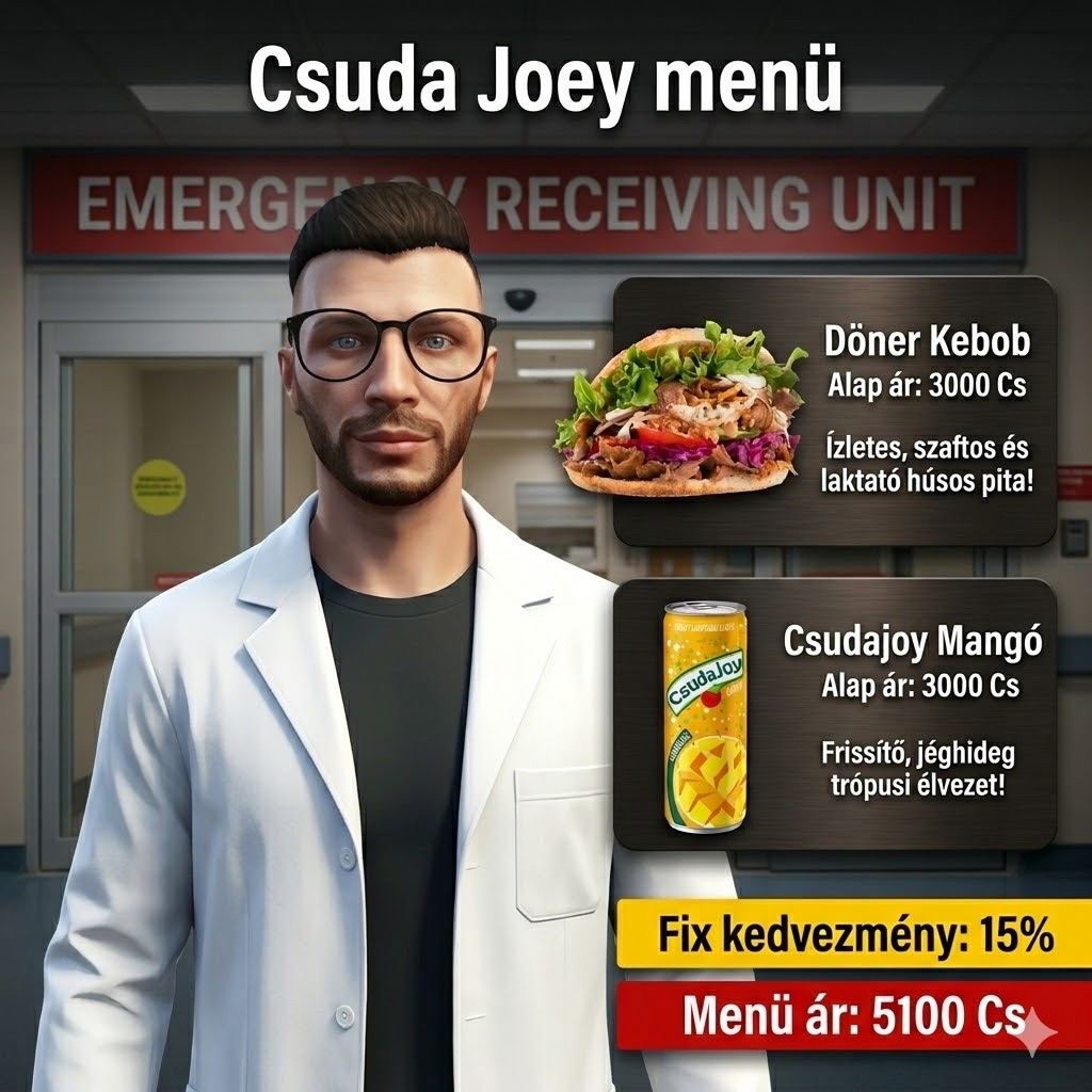 Csuda joey menü képe
